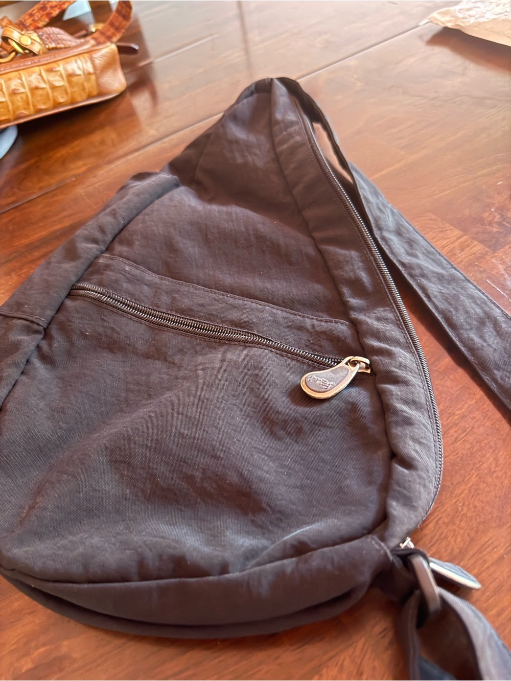 Black Men's Crossbody Sling Bag - Lightweight Everyday Carry